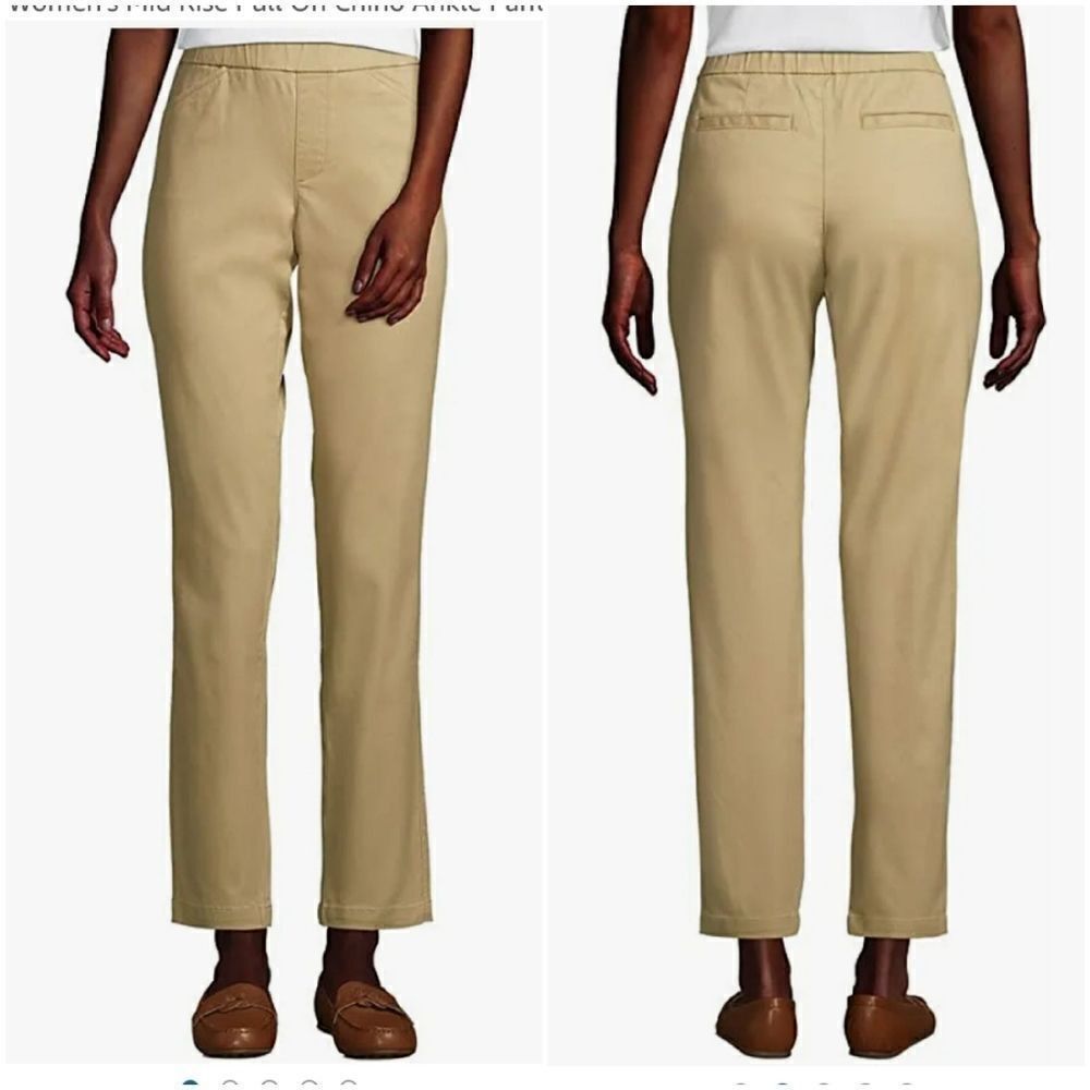 Lands' End Mid Rise Pull On Chino Ankle Pants 14T